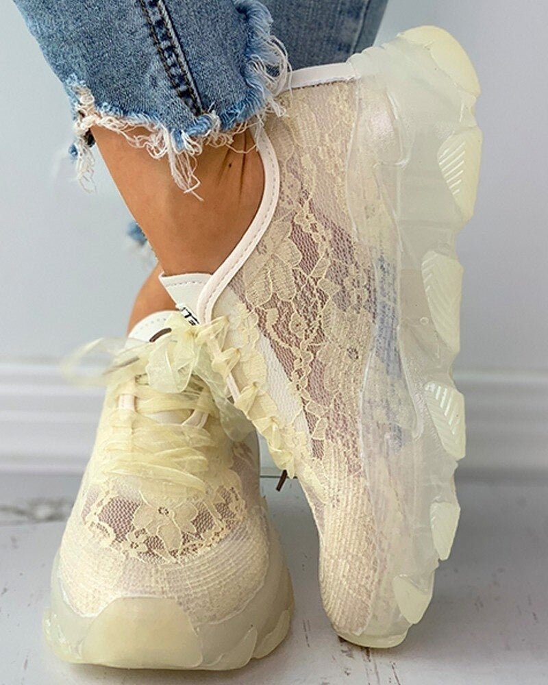 Sneakers Femme Dentelle Blanche Tina Vulkan (Nouvelle Collection)